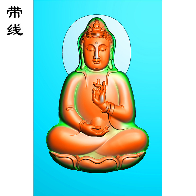 正装坐观音精雕图(LGY-096)展示