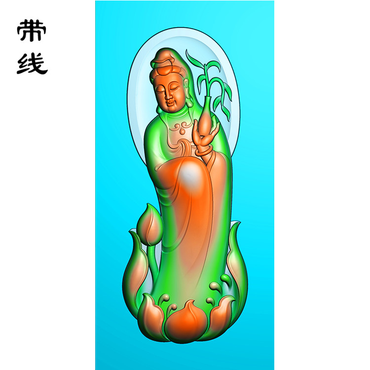 莲花站观音精雕图(OGF-030)展示