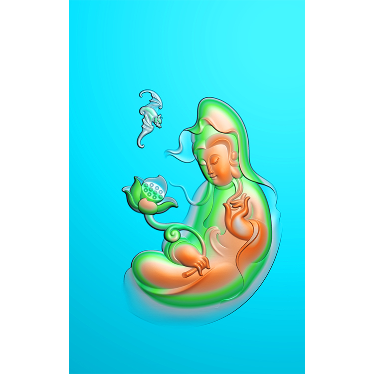 蝙蝠观音精雕图(BGF-013)展示