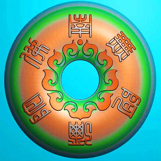 藏文平安扣精雕图（PAK-011）展示