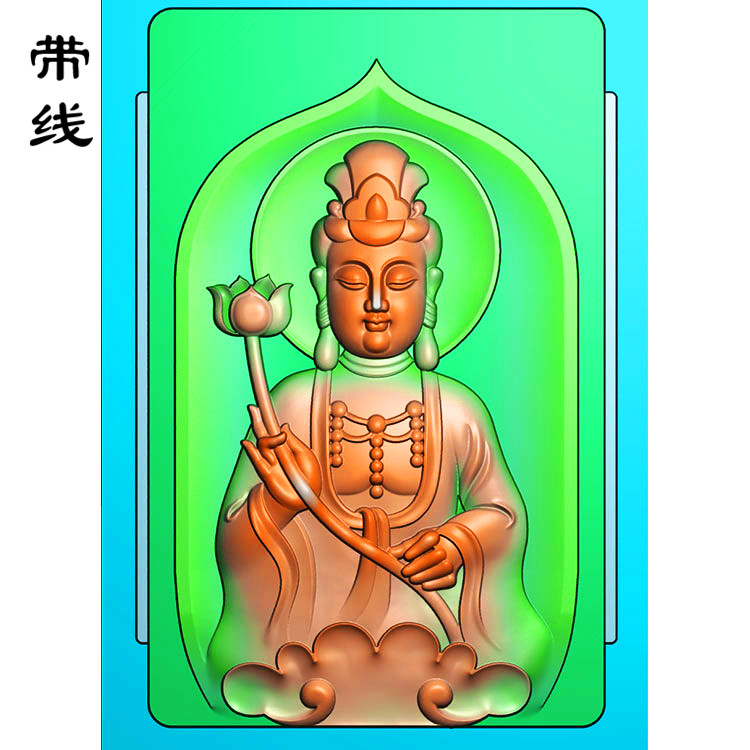 半身大势至观音精雕图(BGF-051)展示