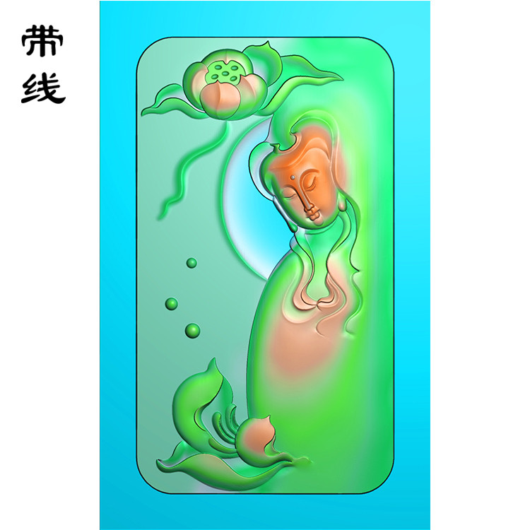 莲花观音精雕图(BGF-090)展示