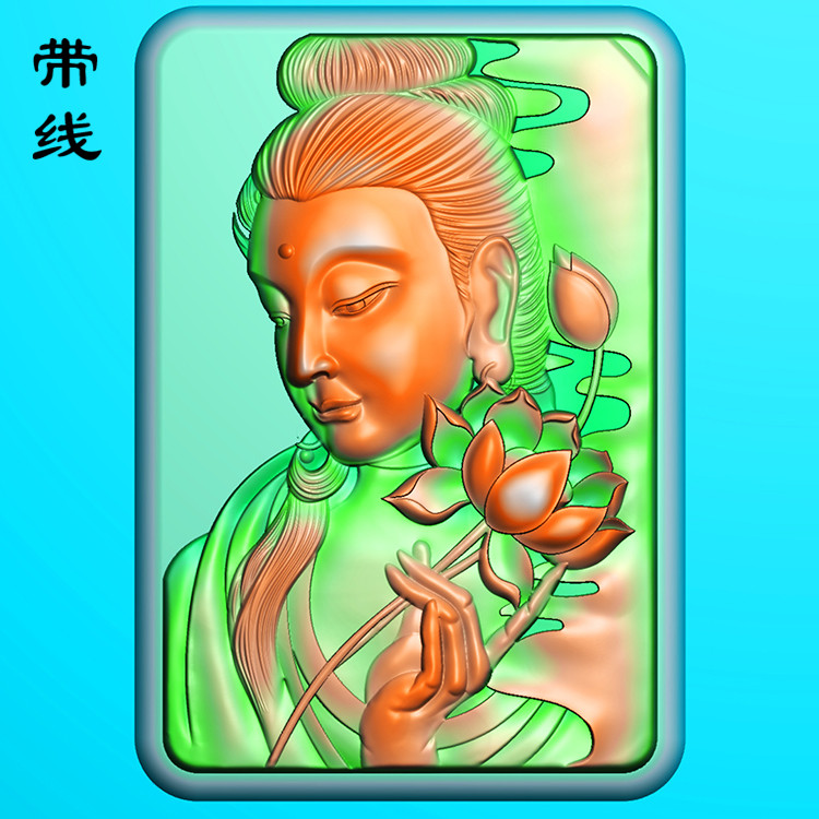 拿莲观音精雕图(BGF-087)展示
