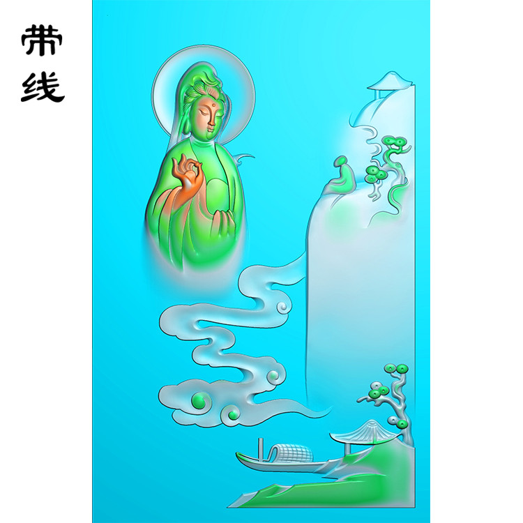 山水观音精雕图(BGF-099)展示