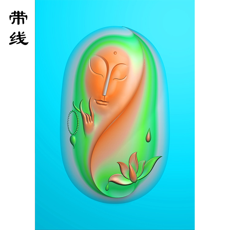 观音头荷花精雕图(BGF-124)展示