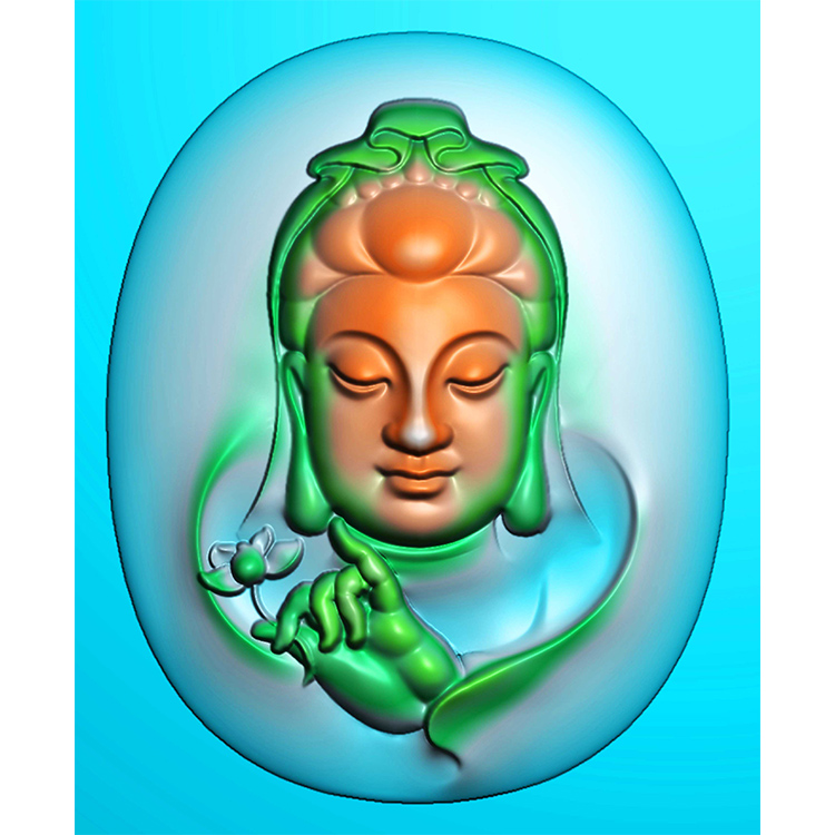 莲花观音头精雕图(BGF-128)展示
