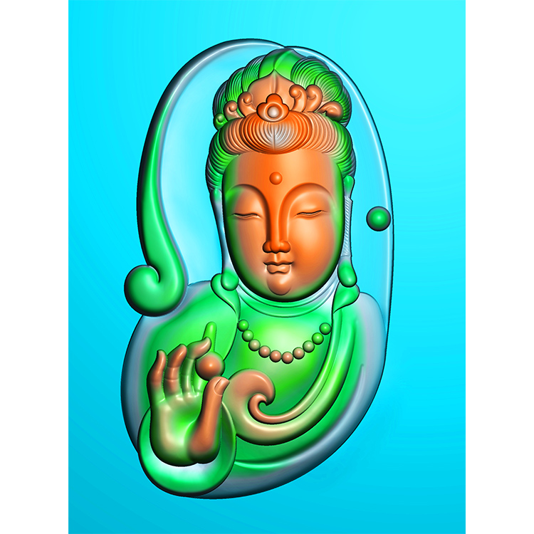 玉雕观音如意宝珠精雕图(BGF-150)展示