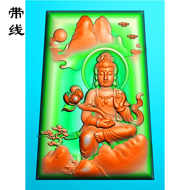 山水观音精雕图(SGF-014)展示