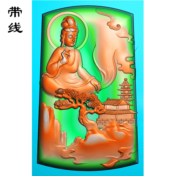山水观音精雕图(SGF-030)展示