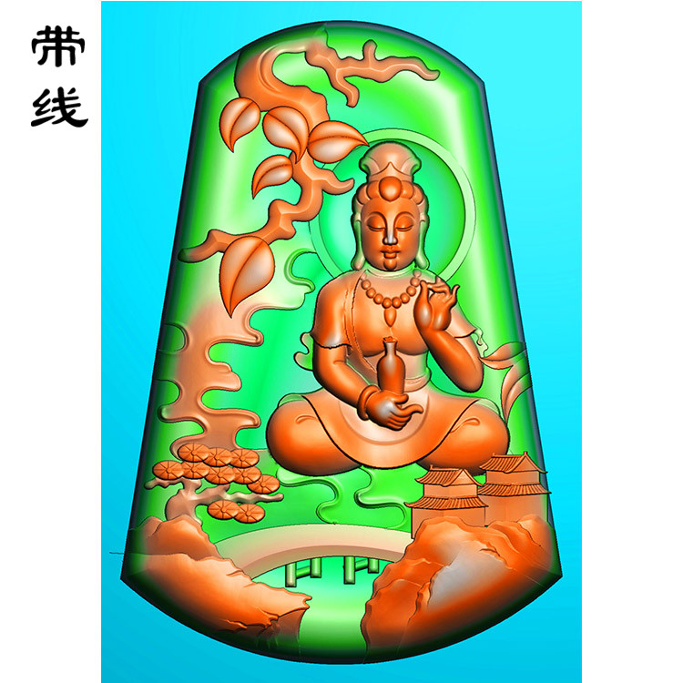 山水观音精雕图(SGF-034)展示