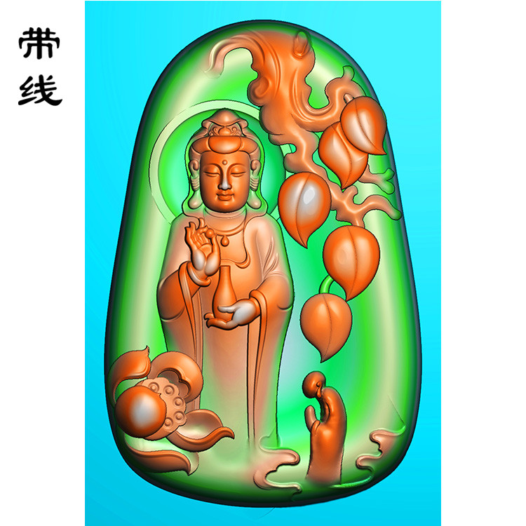 荷花观音精雕图(SGF-048)展示