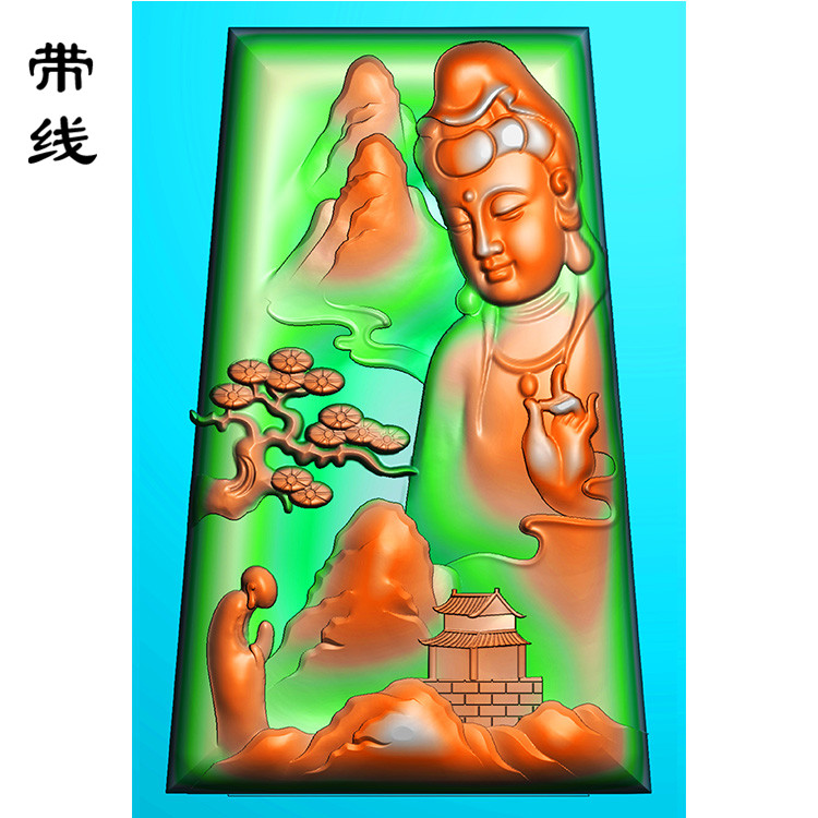 山水观音精雕图(SGF-049)展示
