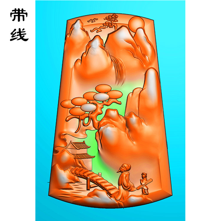 山水挂件精雕图(SSG-131)展示