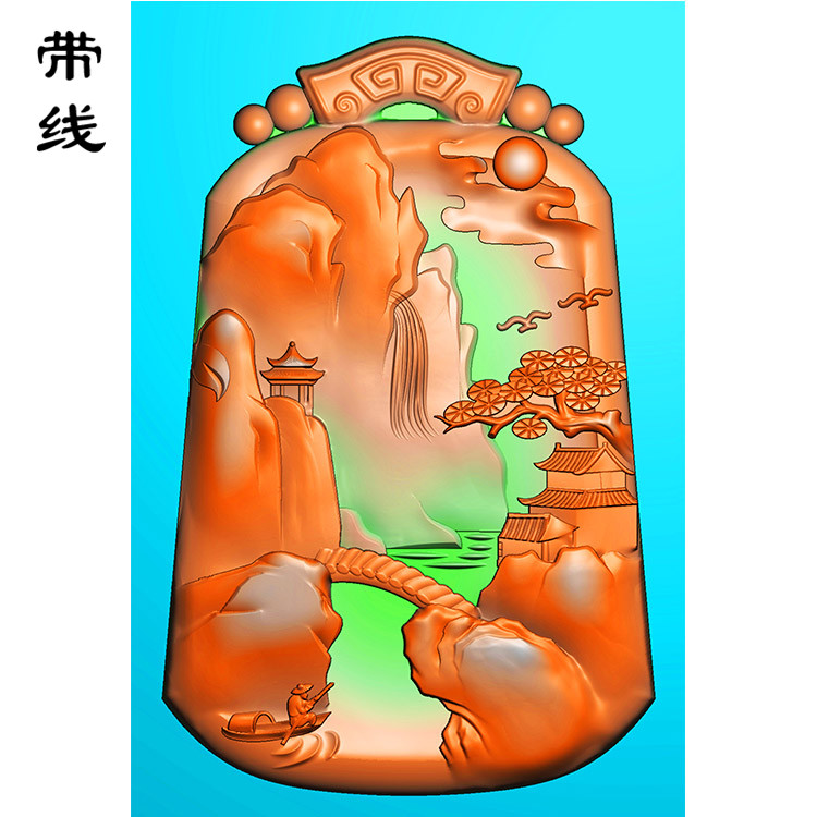 山水挂件精雕图(SSG-132)展示