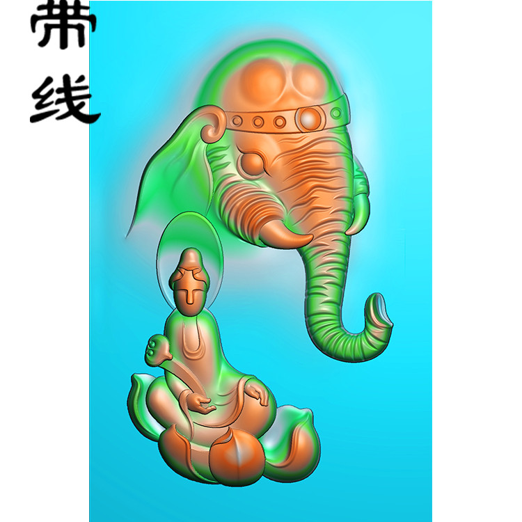 无相普贤大象精雕图(PXF-011)展示