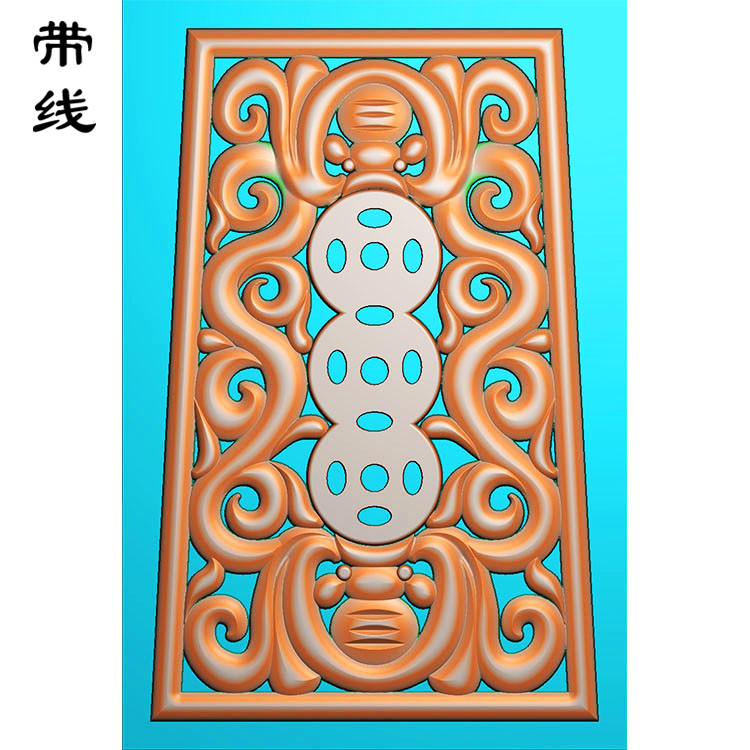 镂空花草挂件精雕图（LK0099）展示