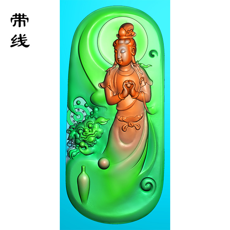 文殊菩萨观音精雕图(WSP-024)展示