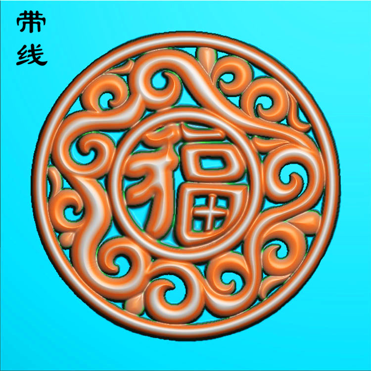 镂空花草挂件精雕图（LK0130）展示