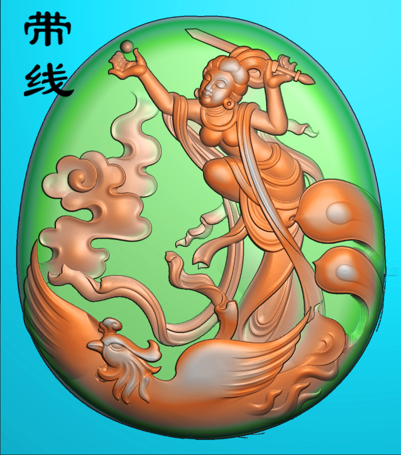 凤观音精雕图(CGY-005)展示