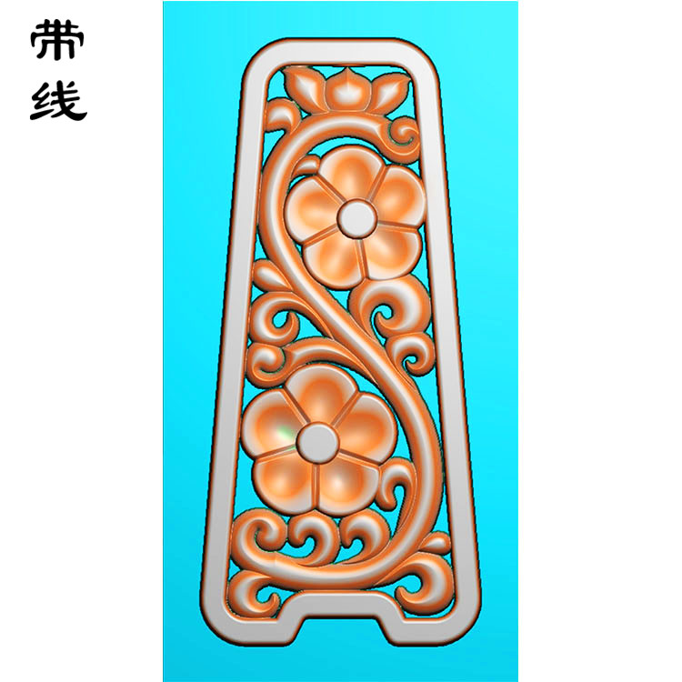 镂空草花挂件精雕图（LK0170）展示