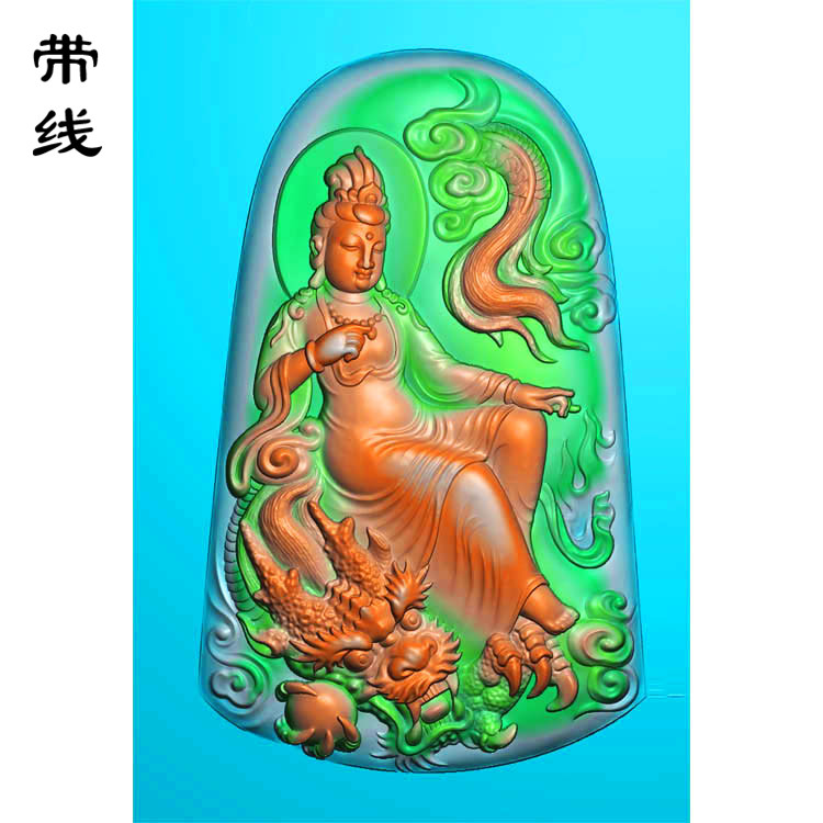 骑龙观音精雕图(YGY-012)展示