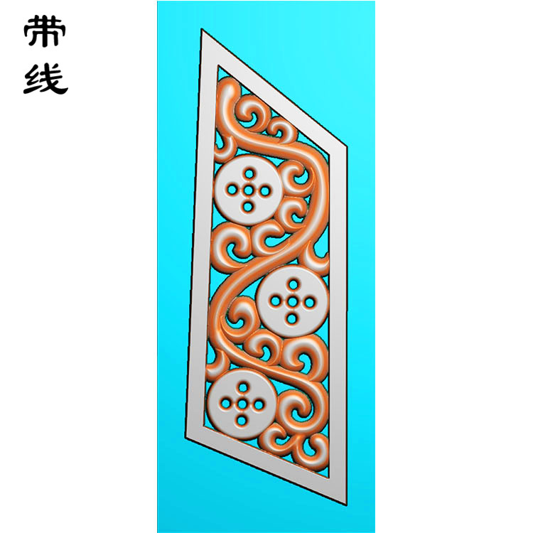 镂空草花挂件精雕图（LK0189）展示