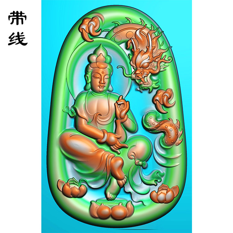 盘龙莲花观音精雕图(YGY-021)展示
