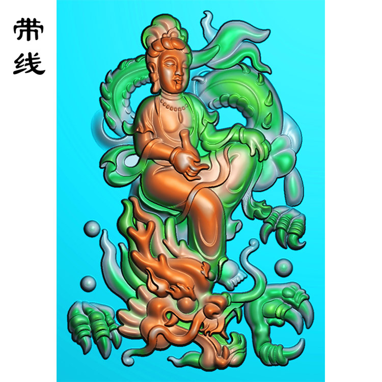 坐龙观音精雕图(YGY-023)展示