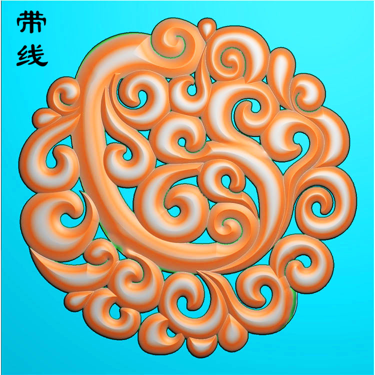 镂空草花挂件精雕图（LK0198）展示