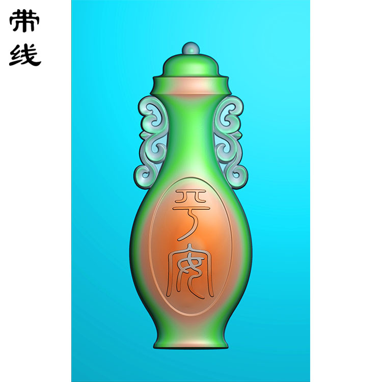 花瓶挂件精雕图(QTG-049)展示