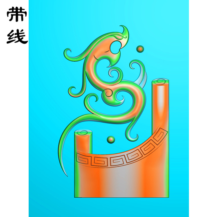 仿古凤挂件精雕图(FLF-005)展示
