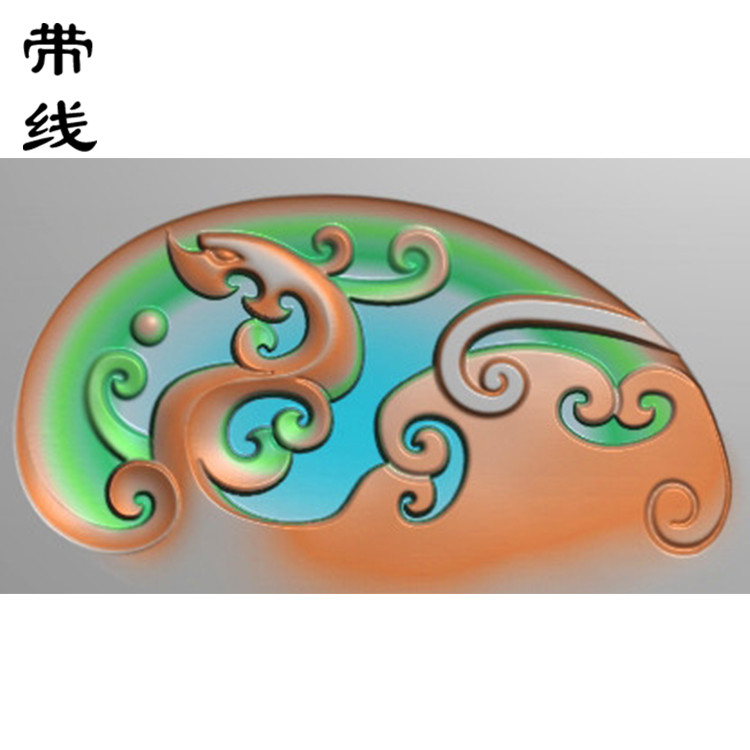 仿古龙挂件精雕图(FLF-015)展示