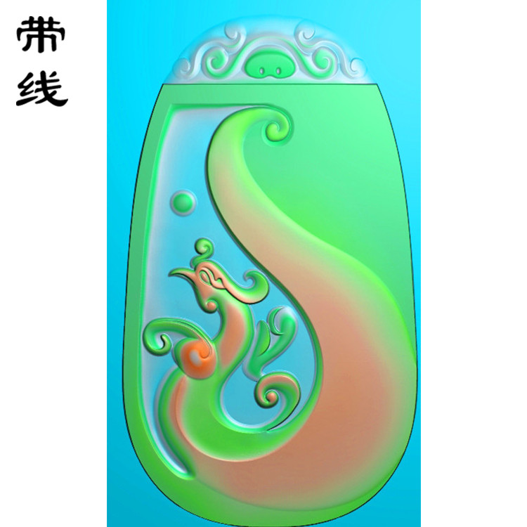 仿古凤挂件精雕图(FLF-021)展示