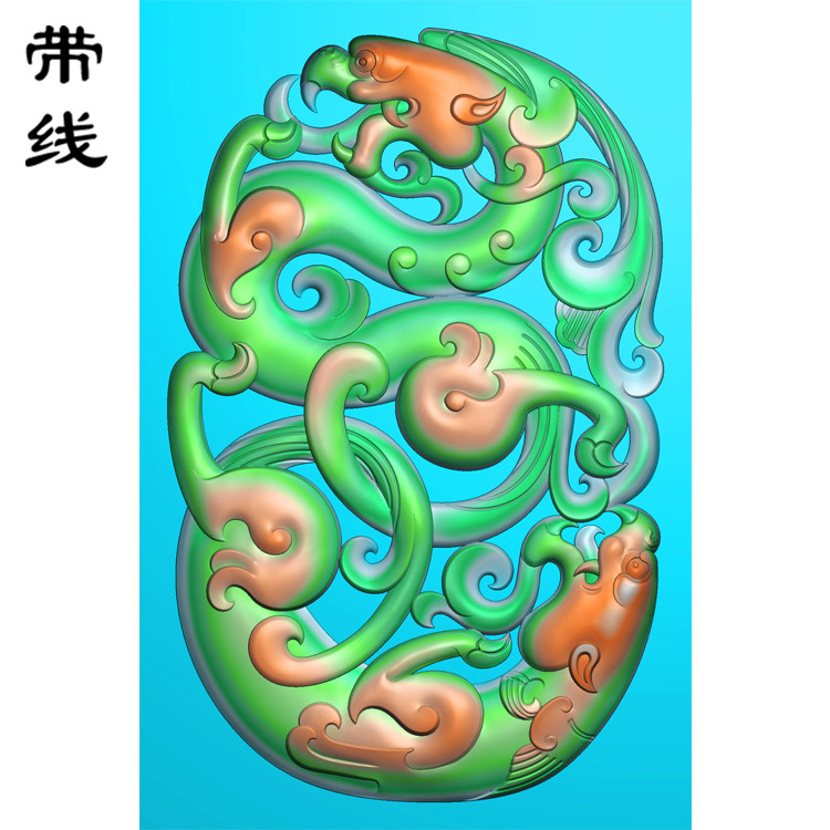 仿古凤挂件精雕图(FLF-022)展示