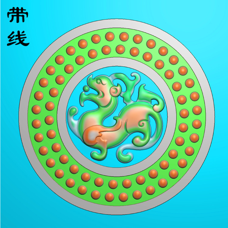仿古龙挂件精雕图(FLF-126)展示