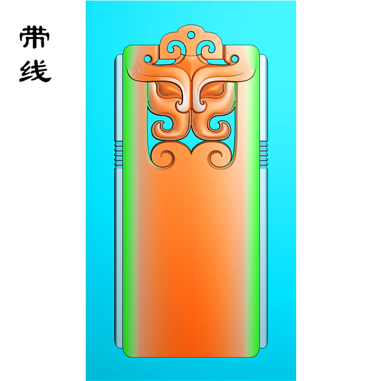 仿古牌镂空兽面精雕图(FSP-008)展示