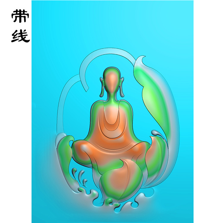 无相坐莲花悟道佛像精雕图有线(DFX-010展示