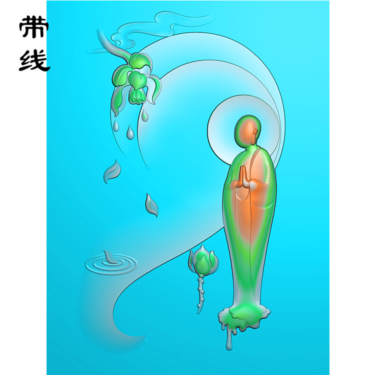 滴水莲花无相悟道佛像精雕图(DFX-012展示