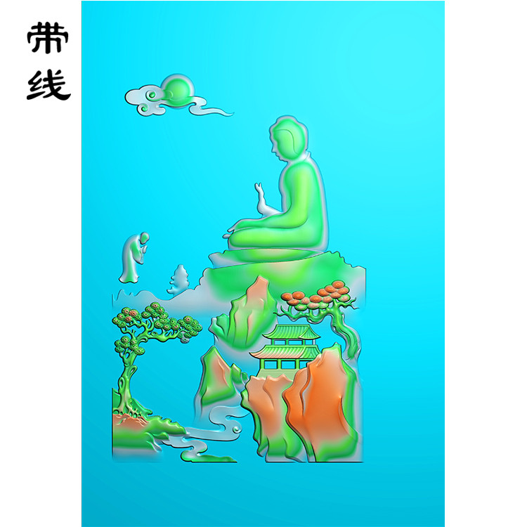 悟道佛像山水精雕图(DFX-040展示