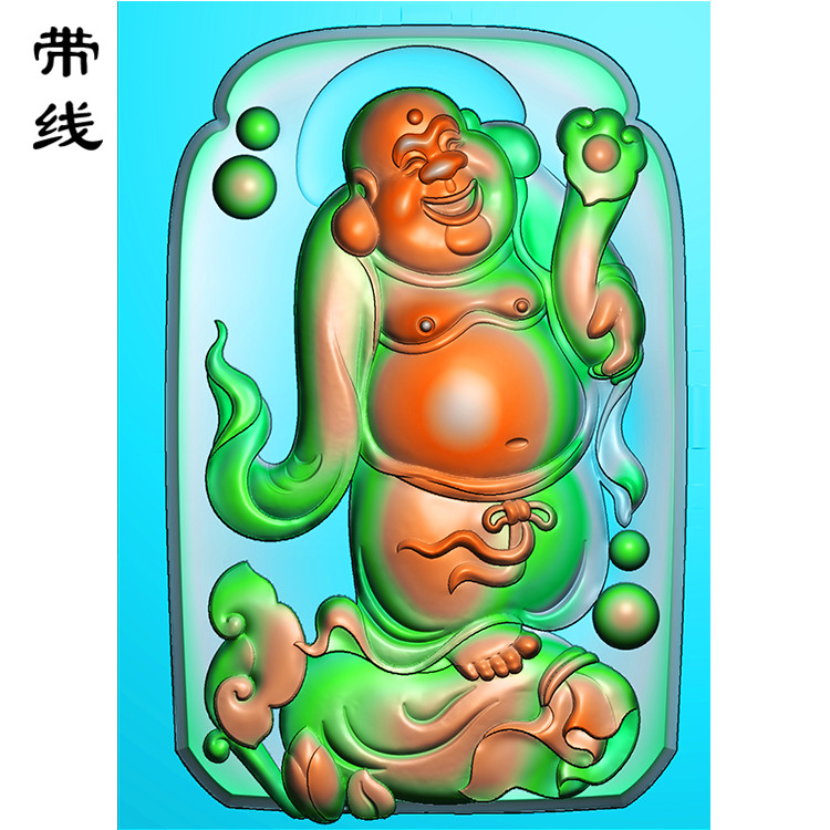 如意弥勒佛精雕图有线(MLF-036展示