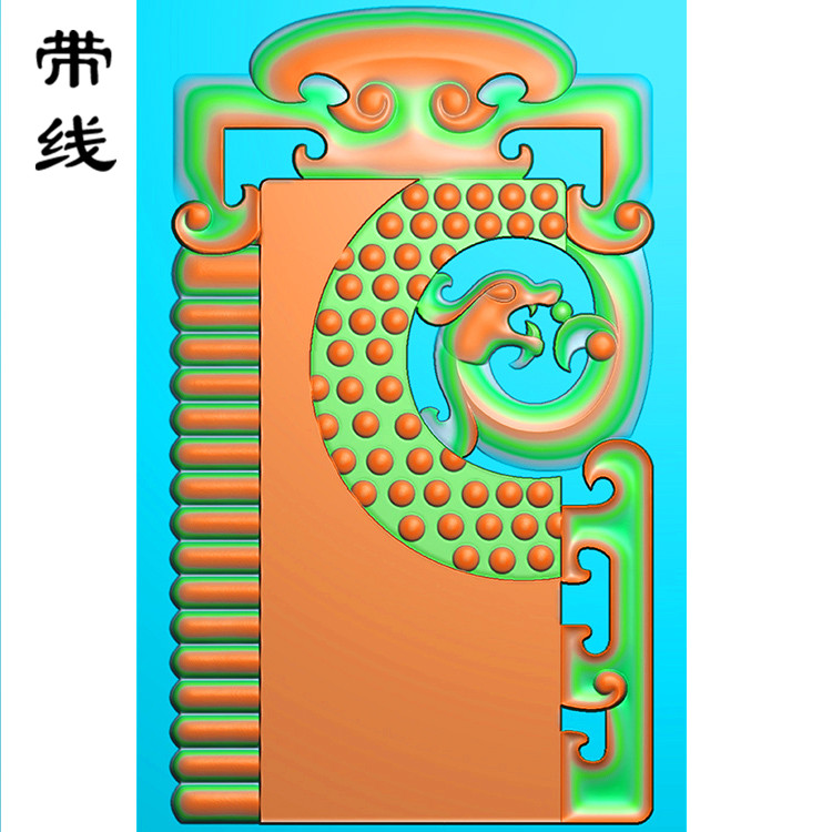 仿古龙凤乳丁牌精雕图(RDP-005)展示