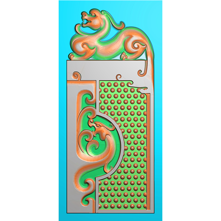 仿古龙乳丁牌精雕图(RDP-029)展示