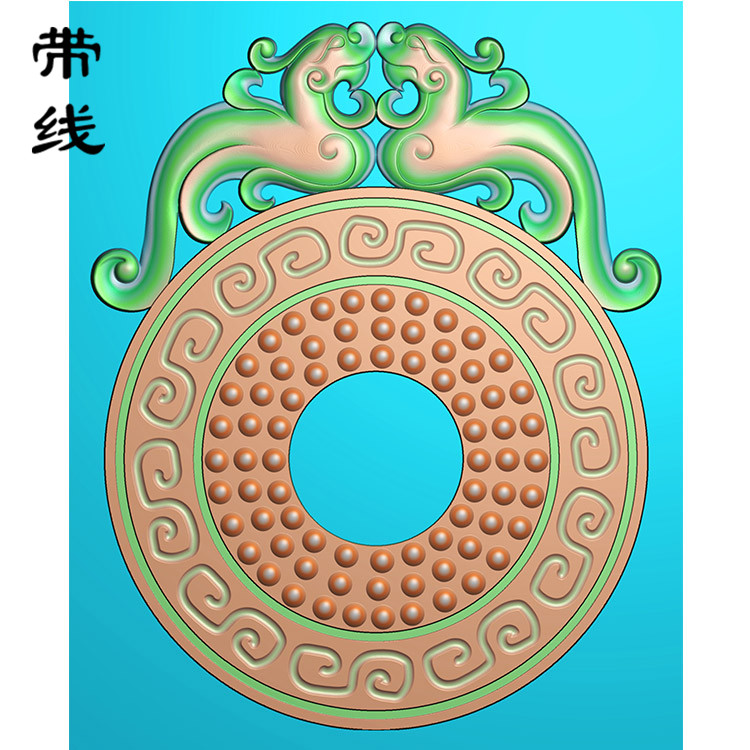 仿古乳丁牌精雕图(RDP-040)展示