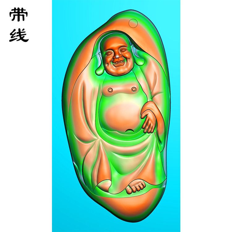 弥勒佛挂件精雕图(MLF-104展示