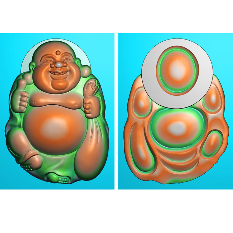 双面弥勒佛精雕图(MLF-119展示