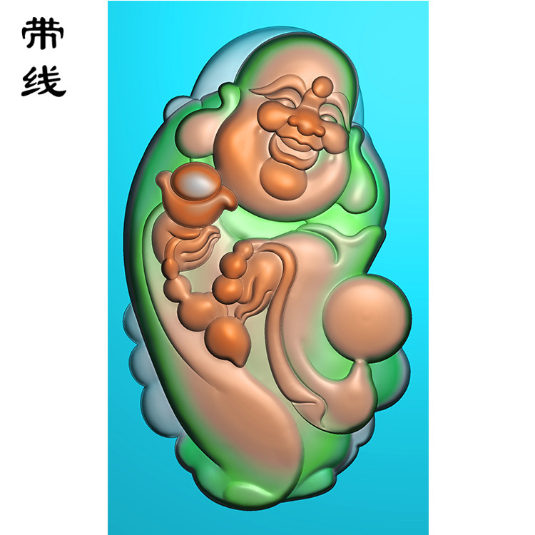 招财弥勒精雕图(MLF-156展示