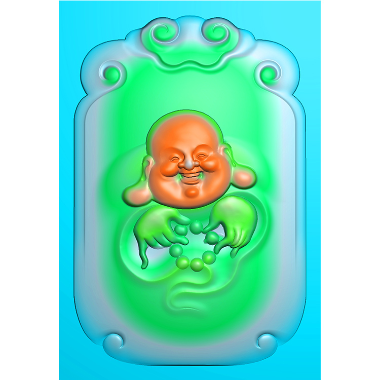 祥云排头弥勒佛精雕图(MLF-158展示