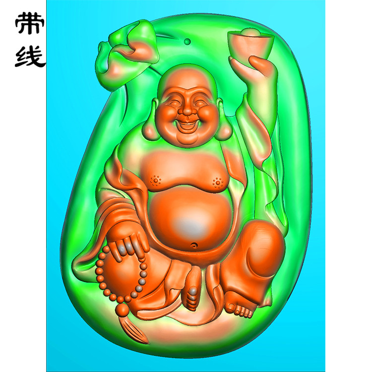 玉雕挂件布袋弥勒佛精雕图(MLF-177展示