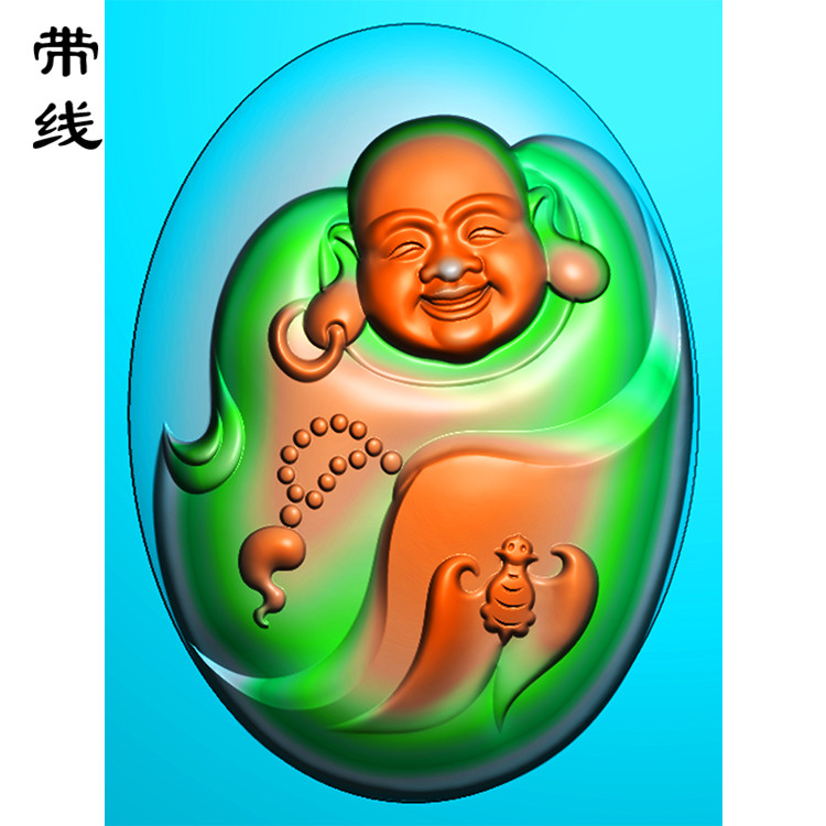 玉雕弥勒佛精雕图(MLF-183展示