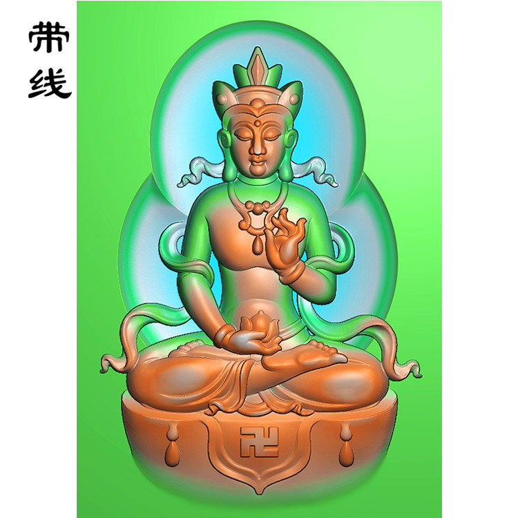 方牌地藏王菩萨九华山景色精雕图(DZW-007)展示
